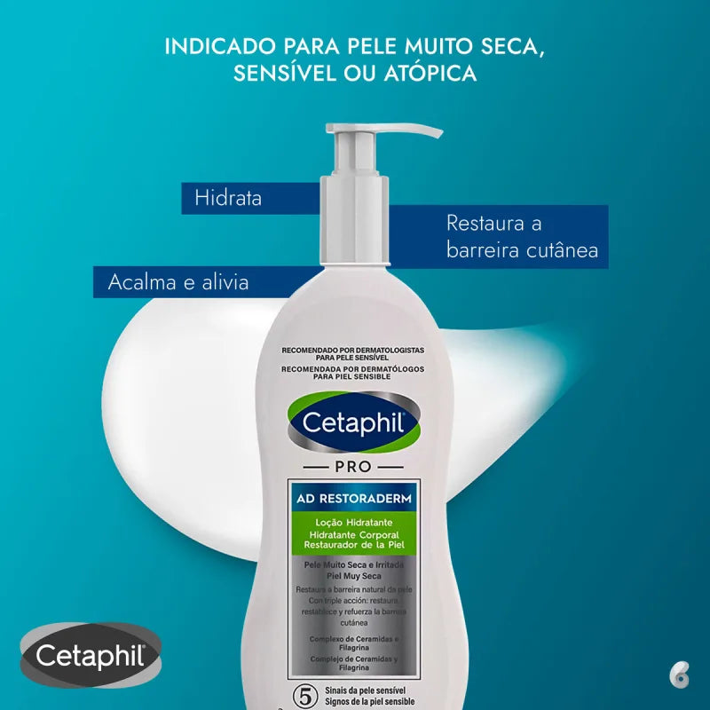 Cetaphil Pro AD Restoraderm – Loção Hidratante Hipoalergênica 295ml