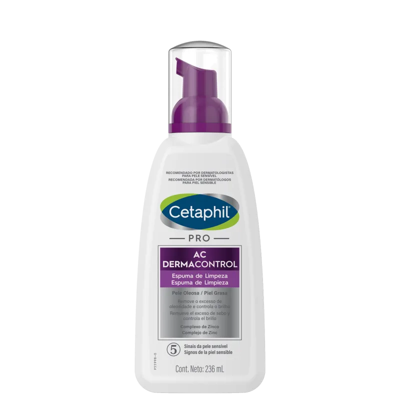 Cetaphil Pro AC Dermocontrol Pele Oleosa – Espuma de Limpeza Facial 236ml