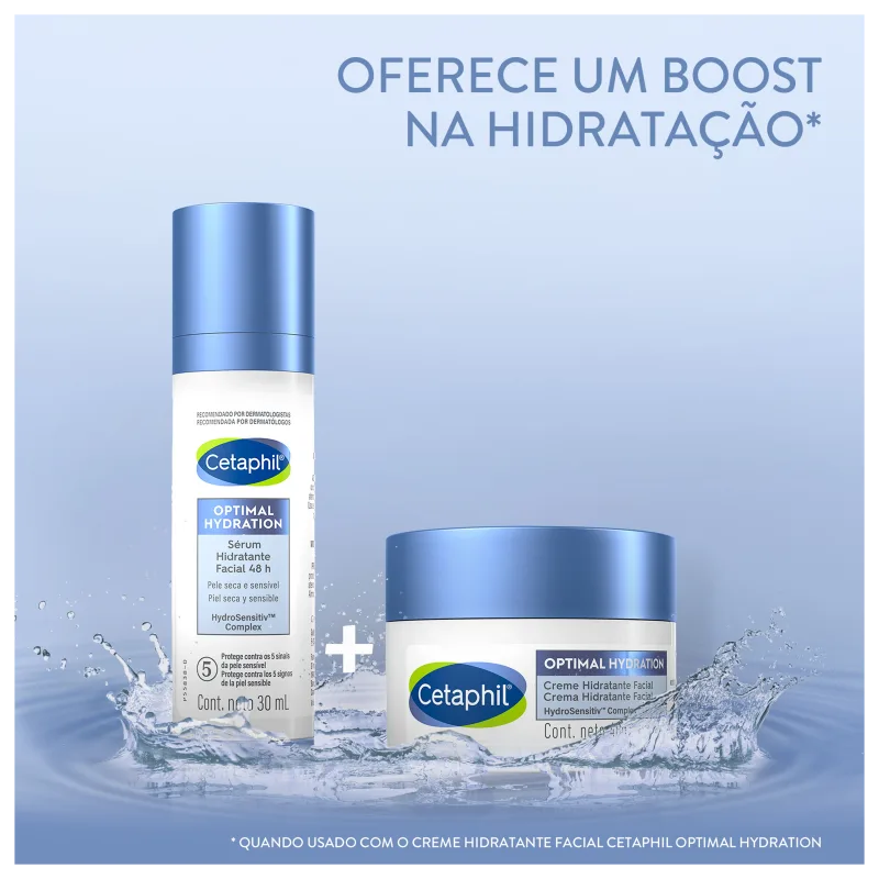 Cetaphil Optimal Hydration 48h com Ácido Hialurônico – Sérum Hidratante Facial 30ml